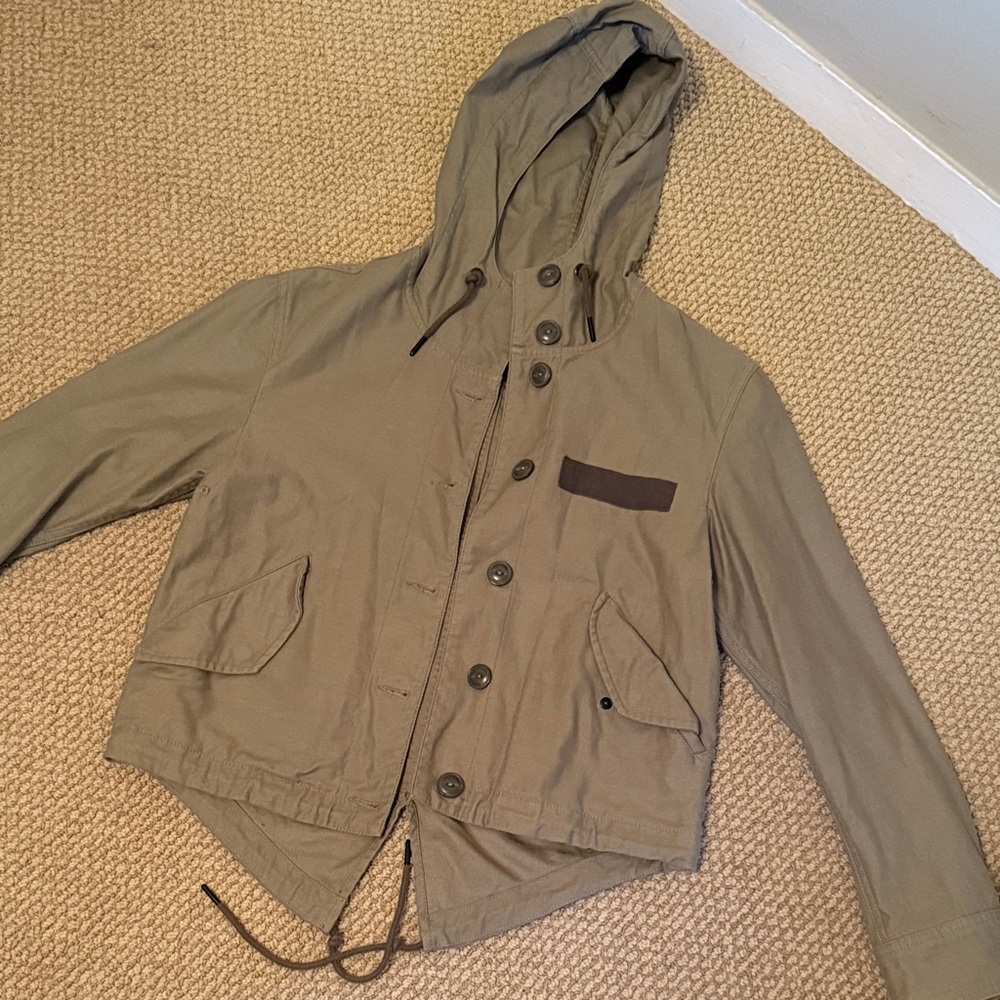 rag & bone olive green Hooded Jacket with olive Accents